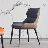 Industriële lage rug eetstoelen faux lederen armloze zijstoel