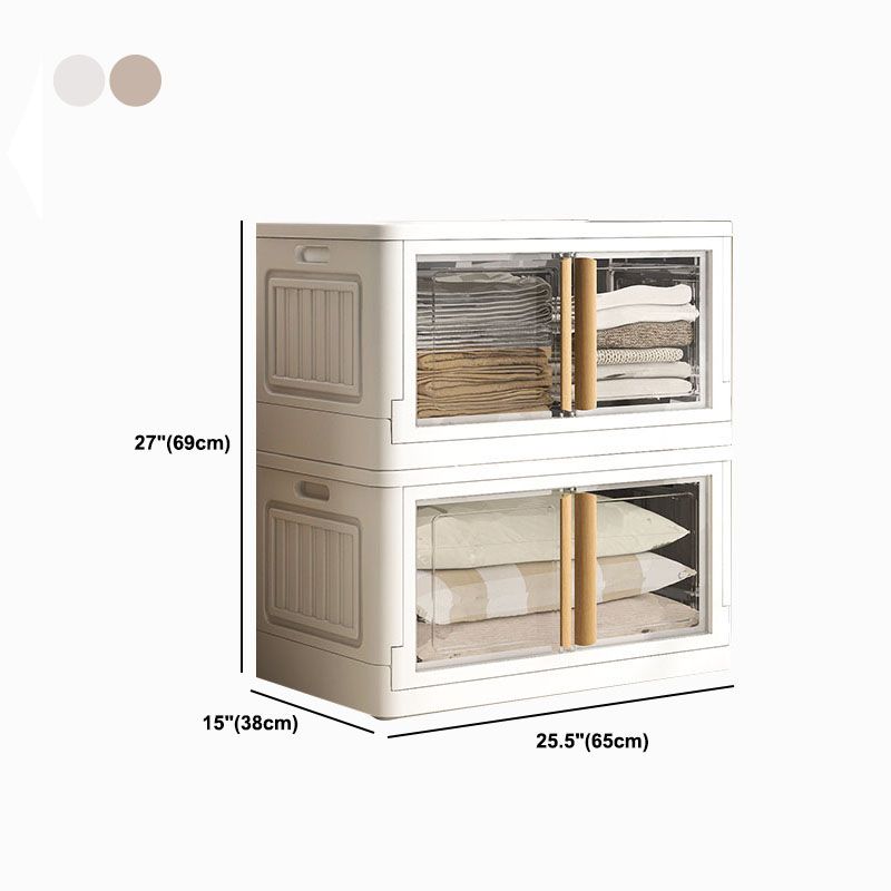 White Storage Cabinet Contemporary Hinged Wardrobe Cabinet for Bedroom