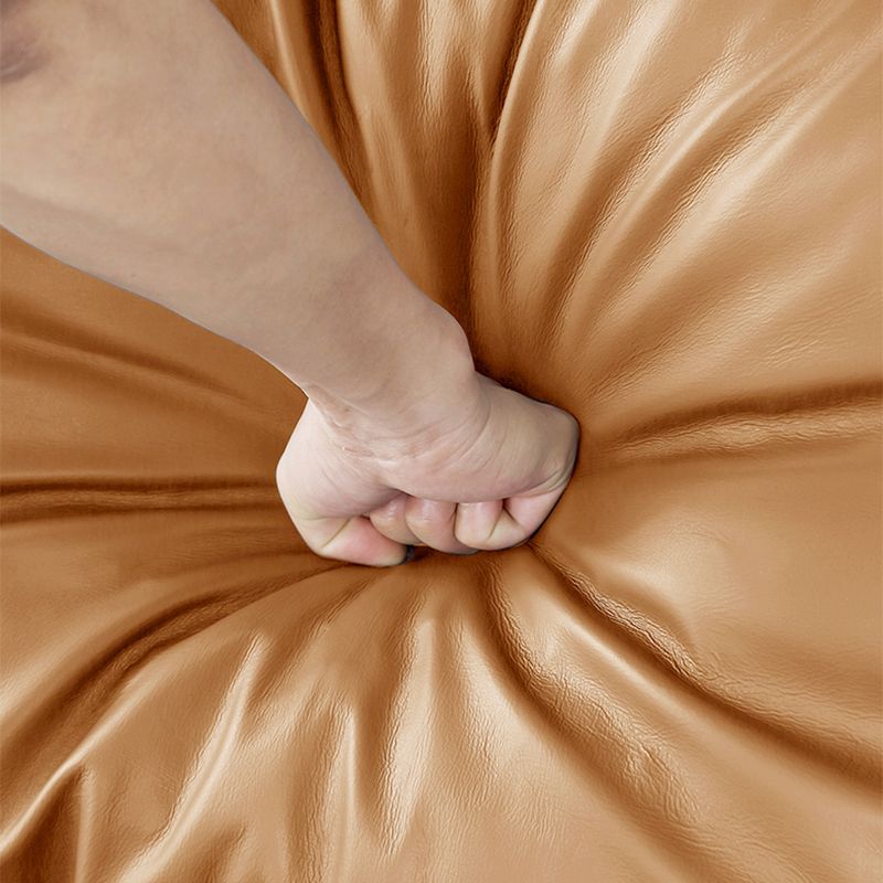 Tan Cushion Back Contemporary Stain-Resistant Genuine Leather Sofa Clearhalo 'furn' 'furn_sectionals' 'Furniture' 'furniture_sectionals' 'kitchen' 'kitchen_sectionals' 'Living Room Furniture' 'Sectionals' 1200x1200_3d3168c6-ed55-4faa-94b3-2494c625eee7