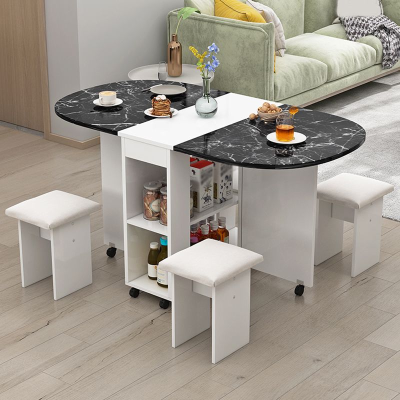 Solid Wood Mid-Century Oval Table Wood Top Table with Drop Leaf Clearhalo ' dining_table' 'Dining Tables & Seating' 'Dining Tables' 'furn' 'furn_dining_table' 'Furniture' 'furniture_dining_table' 'Kitchen & Dining Furniture' 'kitchen&dining_furn' 'kitchen' 'kitchen_dining_table' 1200x1200_3d34f35b-81b6-4987-bd4a-61f7d6b433f1