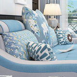 Contemporary Linen L-Shape Sloped Arms Furniture Sectionals for 3 People