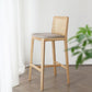 Tabouret de bar rembourré sans bras contemporain avec base en bois massif