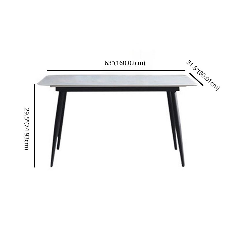 Glam Style Sintered Stone Dining Table with Rectangle Shape Standard Height Table for Home Use Clearhalo 'Dining Room Sets' 'Dining Tables & Seating' 'dining_room_set' 'Furniture' 'furniture_dining_room_set' 'Kitchen & Dining Furniture' 'kitchen&dining_furn' 'kitchen' 1200x1200_3d37f536-4801-49bf-af1c-7fa3adea4cdf