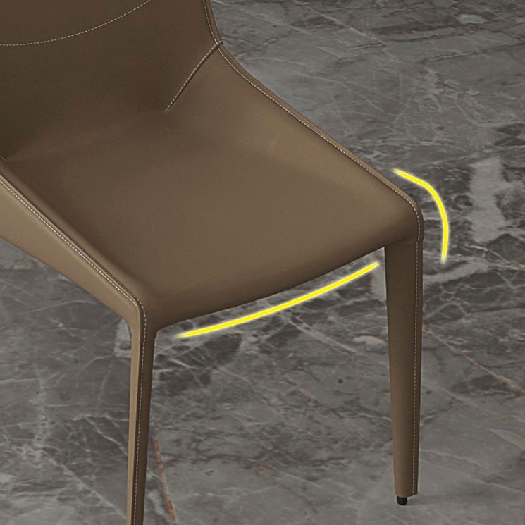 Faux Leather Contemporary Dining Room Chair Matte Finish Solid Back Dining Chair Clearhalo ' kitchen&dining_furn' 'Dining Chairs' 'Dining Tables & Seating' 'dining_chair' 'furn' 'furn_dining_chair' 'Furniture' 'furniture_dining_chair' 'Kitchen & Dining Furniture' 'kitchen' 1200x1200_3d38ccc8-b53b-457d-8365-8bfed059e9f3