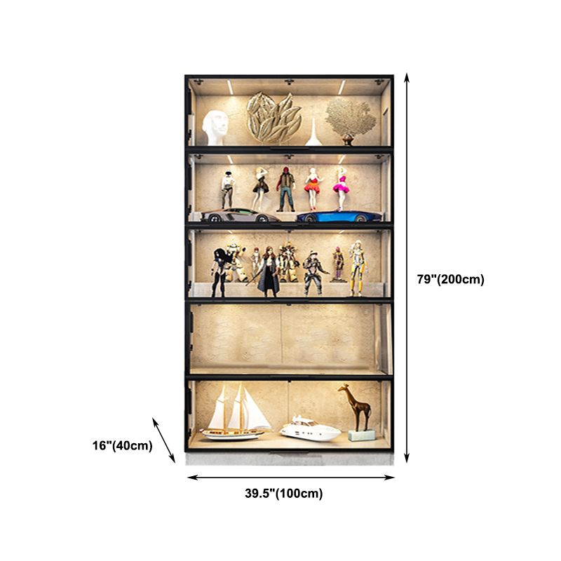 Mobili moderni mobili neri armadi in vetro con porta a frillo