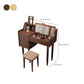 Modern 3 Drawer & Jewelry Vanity Desk Brown Wood Makeup Vanity Desk