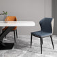 Upholstered Leather Dining Chair Contemporary Side Chair with Black Base