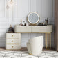White Mirrored Make-up Vanity Glass Top Dressing Table Stool Set Clearhalo 'Bedroom Furniture' 'furn' 'furn_makeup_vanities' 'Furniture' 'Makeup Vanities' 'makeup_vanities' 1200x1200_3d3d4f71-724c-45b7-8703-19593c17f42b