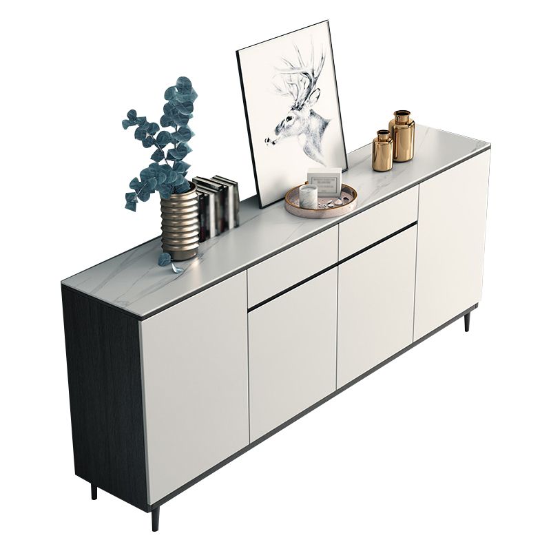 2 Drawers Wood Doors Sideboard Modern 33.5" High Side Board for Kitchen Clearhalo 'buffet_sideboard' 'Buffets & Sideboards' 'Furniture' 'furniture_buffet_sideboard' 'Kitchen & Dining Furniture' 1200x1200_3d3f4c9c-998e-4fd6-9a90-3ac5e238ceb2