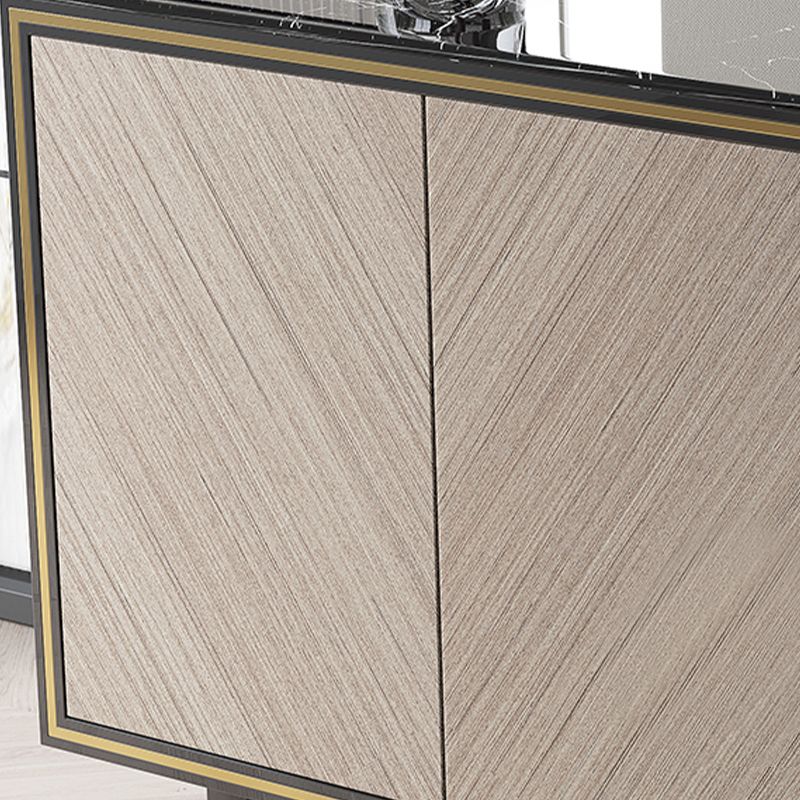 Credenza di sideboard nera glam di credenza a 4 cassetti con 2 porte per soggiorno