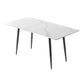 Rectangle Extendable Industrial Dining Table White Sintered Stone Table with 4 Black Legs Clearhalo ' dining_table' 'Dining Tables & Seating' 'Dining Tables' 'furn' 'furn_dining_table' 'Furniture' 'furniture_dining_table' 'Kitchen & Dining Furniture' 'kitchen&dining_furn' 'kitchen' 'kitchen_dining_table' 1200x1200_3d3f792c-4858-4fe1-b8b7-58bc9267369c