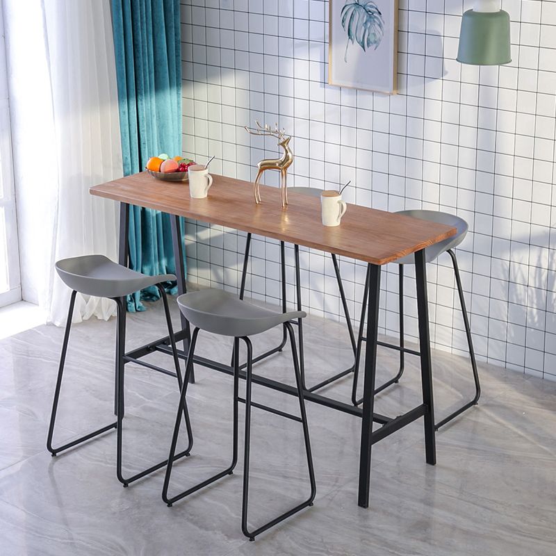 Juego de mesa de bar Glam para interiores, juego de mostrador con caballete de madera maciza de 1/2/3/5 piezas en color natural