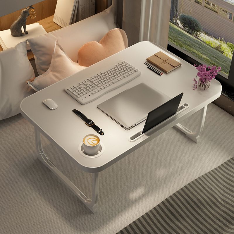 Pliage de bureau d'écriture rectangle des bureaux de tâche de tâches avec 2 lames en naturel / noir / blanc