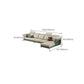Glam Sectional Sofa White Pillowed Back Leather Cushions Sectional