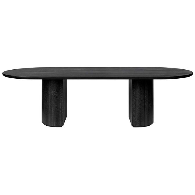 Modern Oval Double Pedestal Table Solid Wood Black Fixed Table for Kitchen Clearhalo ' dining_table' 'Dining Tables & Seating' 'Dining Tables' 'furn' 'furn_dining_table' 'Furniture' 'furniture_dining_table' 'Kitchen & Dining Furniture' 'kitchen&dining_furn' 'kitchen' 'kitchen_dining_table' 1200x1200_3d405bb6-d49e-4004-bd95-44761426e057