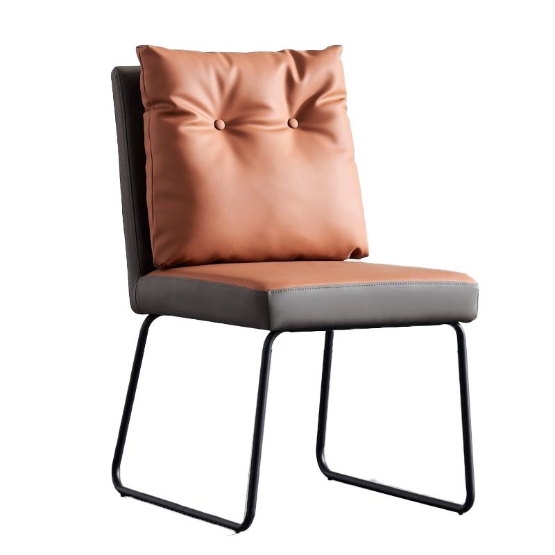Modern Leather Living Room Side Chair Solid Back Matte Finish Dining Chair Clearhalo ' kitchen&dining_furn' 'Dining Chairs' 'Dining Tables & Seating' 'dining_chair' 'furn' 'furn_dining_chair' 'Furniture' 'furniture_dining_chair' 'Kitchen & Dining Furniture' 'kitchen' 1200x1200_3d42103c-a8eb-42f0-a6d7-84310b960160