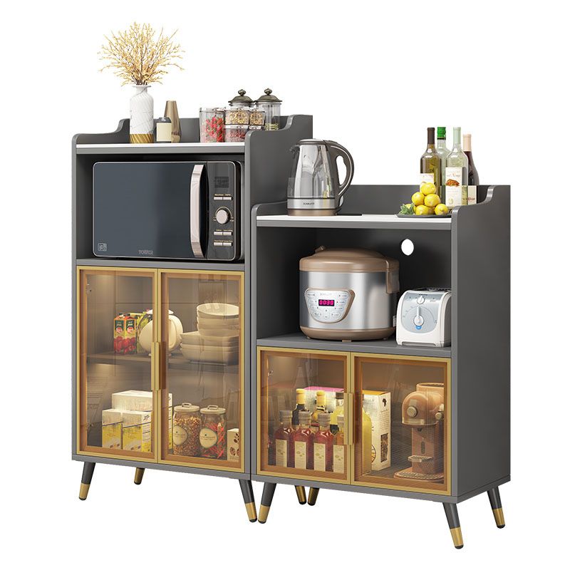 Server da pranzo in pietra glam Sideboard interno grigio con porte di vetro