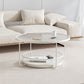 Modernistic Glass Top Coffee Table Round Metal Frame Cocktail Table Clearhalo 'Coffee & Accent Tables' 'Coffee Tables' 'coffee_tables' 'furn' 'furn_coffee_tables' 'Furniture' 'Living Room Furniture' 1200x1200_3d42f26e-043e-485d-8e92-3fd3cecc352a