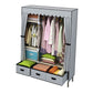 Contemporary Style Metal Wardrobe 3-drawer Wardrobe Closet for Bedroom