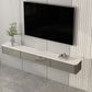 Console TV a parete moderna in legno con cassetti e porte, 9,5 "D x 7" H