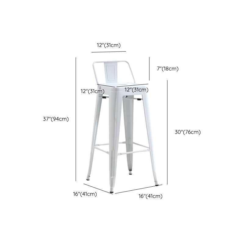 Industrial Low Back Counter Stool Metal Counter Height Stools for Kitchen Clearhalo 'Bar Furniture' 'Bar Stools' 'bar_stools' 'furn' 'furn_bar_stools' 'Furniture' 'Kitchen & Dining Furniture' 1200x1200_3d45344d-2e78-439c-8178-fd8d6e3421af