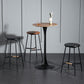 Modern Round Pub Table Fixed Pedestal Bar Height Cocktail Table