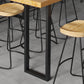 Solid Wood Bar Table Industrial Bar Dining Table with Sled Base