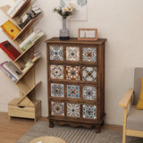 Coastal Storage Chest Solid Wood Dresser , 11.7/14.04 Inch Width