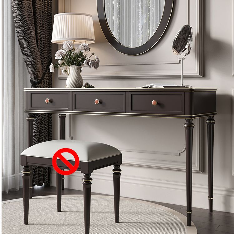 Mirror & 3 Drawers Makeup Vanity Dressing Table Solid Wood Dresser