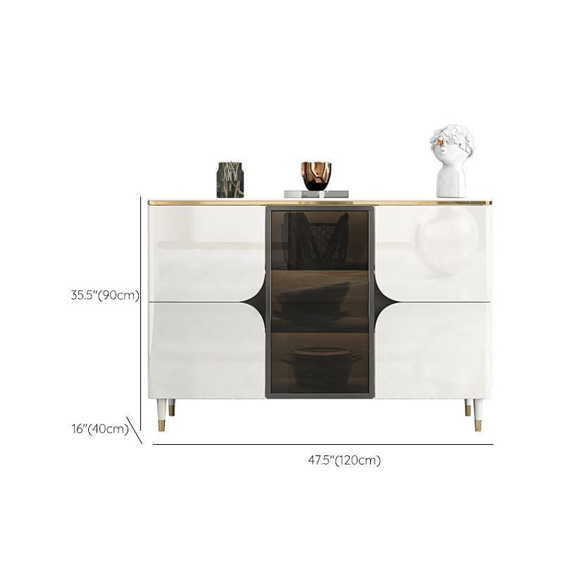 Contemporary Buffet Sideboard Stone Buffet Stand with Cabinets Clearhalo 'buffet_sideboard' 'Buffets & Sideboards' 'furn' 'furn_buffet_sideboard' 'Furniture' 'Kitchen & Dining Furniture' 1200x1200_3d477ed8-f3b9-405d-aebd-d4bd2ffc99ba