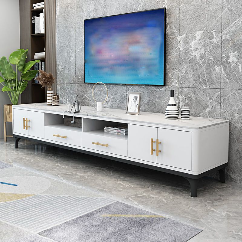 2 Drawers Contemporary TV Stand Stone Counter Top TV Cabinet with 4 Doors Clearhalo 'furn' 'furn_tv_stands_entertainment_centers' 'Furniture' 'Living Room Furniture' 'TV Stands & Entertainment Centers' 'TV Stands & Media Storage Furniture' 'tv_stands_entertainment_centers' 1200x1200_3d478001-597c-4226-bf5c-b9cba8358d92