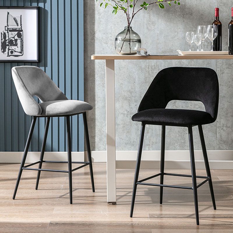 Contemporary Metal Upholstered Barstool Bristol Bar Stool with Low Back for Kitchen Clearhalo 'Bar Furniture' 'Bar Stools' 'bar_stools' 'furn' 'furn_bar_stools' 'furniture_bar_stools' 'Kitchen & Dining Furniture' 'kitchen&dining_furn' 'kitchen' 'kitchen_furn' Furniture' 1200x1200_3d47dc01-20c0-4d78-871f-e1de75f7235f
