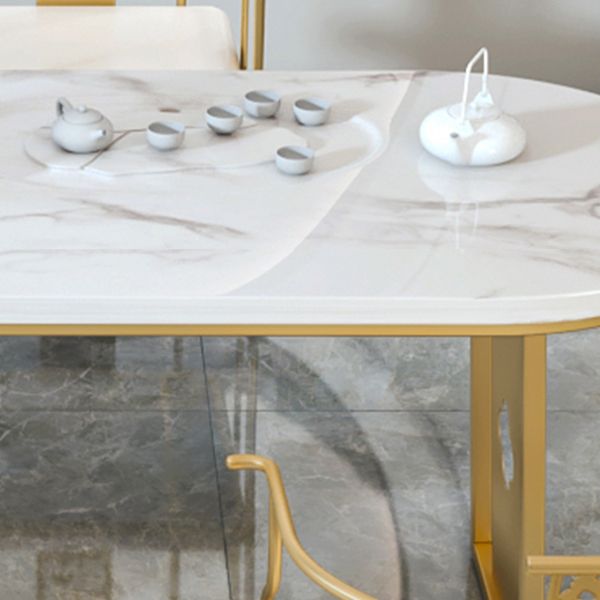 Traditional Luxury Oval Dining Table Sintered Stone Table with Gold Double Pedestal for Dining Room Clearhalo ' dining_table' 'Dining Tables & Seating' 'Dining Tables' 'furn' 'furn_dining_table' 'Furniture' 'furniture_dining_table' 'Kitchen & Dining Furniture' 'kitchen&dining_furn' 'kitchen' 'kitchen_dining_table' 1200x1200_3d48ae80-4e53-4441-927a-ce72b801e236
