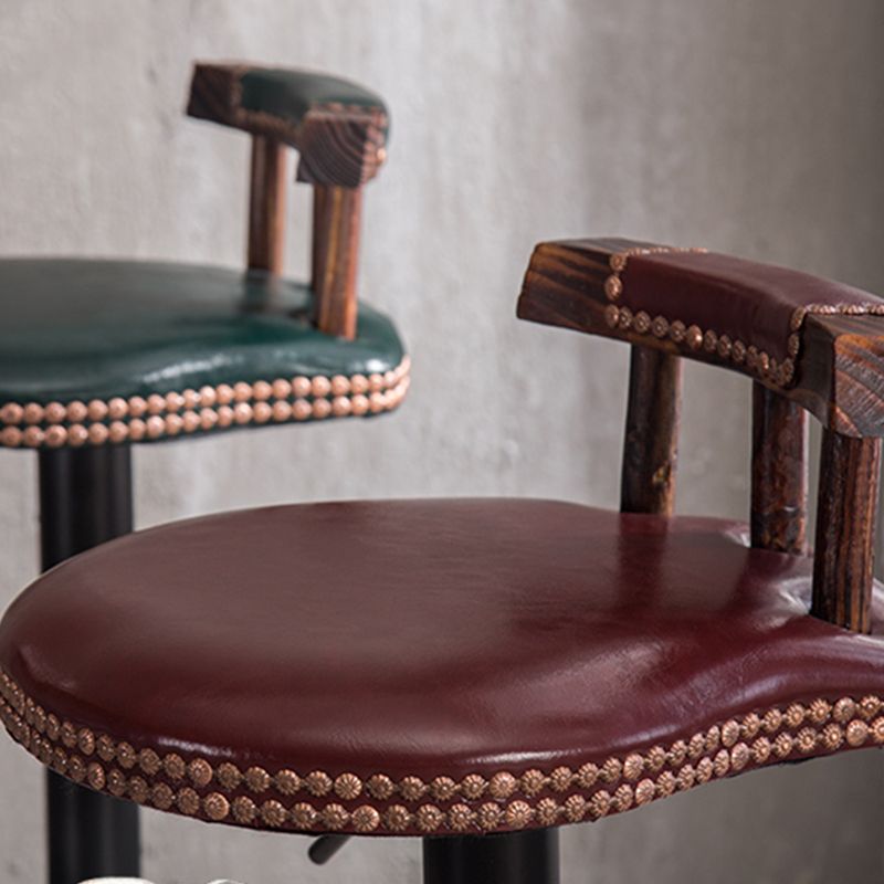 Modern Wood Bar Stool Iron Legs Low Back Nail-head Trim Counter Stool with Cushion Clearhalo 'Bar Furniture' 'Bar Stools' 'bar_stools' 'furn' 'furn_bar_stools' 'furniture_bar_stools' 'Kitchen & Dining Furniture' 'kitchen&dining_furn' 'kitchen' 'kitchen_furn' Furniture' 1200x1200_3d498d4b-d05b-4811-af14-ff94460ceb2e