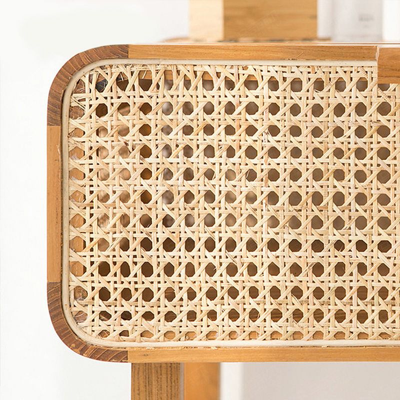 1-türiger Nachttisch aus Rattan, moderner Nachttisch mit Beinen, 59,9 cm hoch