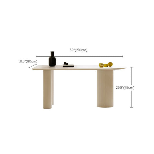 Slate and Metal Table Glam Style Simple Restaurant White Dining Table