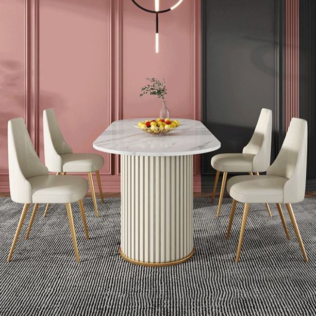 Nordic Glam rechthoekige gesinterde stenen tafelset 1/2/5/7-delige eetset