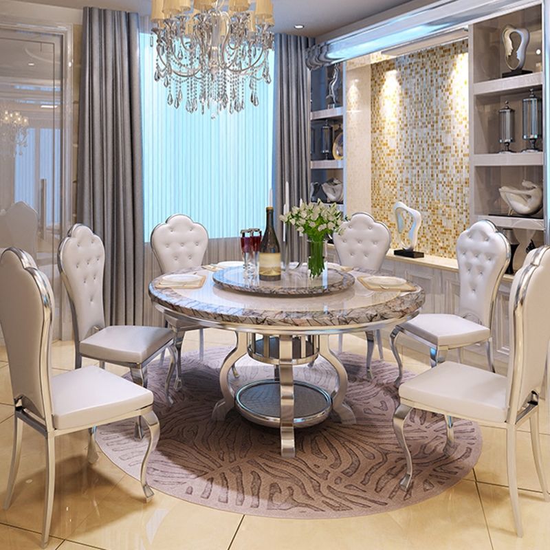 Luxury Style Marble Dining Table Single Pedestal Base Round Table for Dining Room Clearhalo ' dining_table' 'Dining Tables & Seating' 'Dining Tables' 'furn' 'furn_dining_table' 'Furniture' 'furniture_dining_table' 'Kitchen & Dining Furniture' 'kitchen&dining_furn' 'kitchen' 'kitchen_dining_table' 1200x1200_3d4e2022-6239-4ca2-a751-569b492d25ae