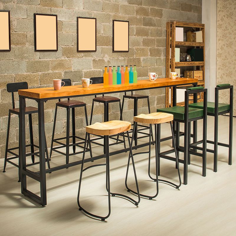 Industrial Bar Table Solid Wood Bar Height Rectangle Pub Table for Breakroom Clearhalo 'Bar Furniture' 'Bar Tables' 'bar_tables' 'furn' 'furn_bar_tables' 'Furniture' 'Kitchen & Dining Furniture' 1200x1200_3d4e83cb-e2b7-4770-b10e-503f156c6563