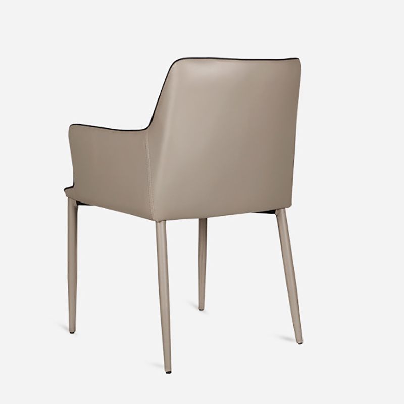 Sillas de comedor de cuero de PU contemporáneos silla de brazo interior con tapizado