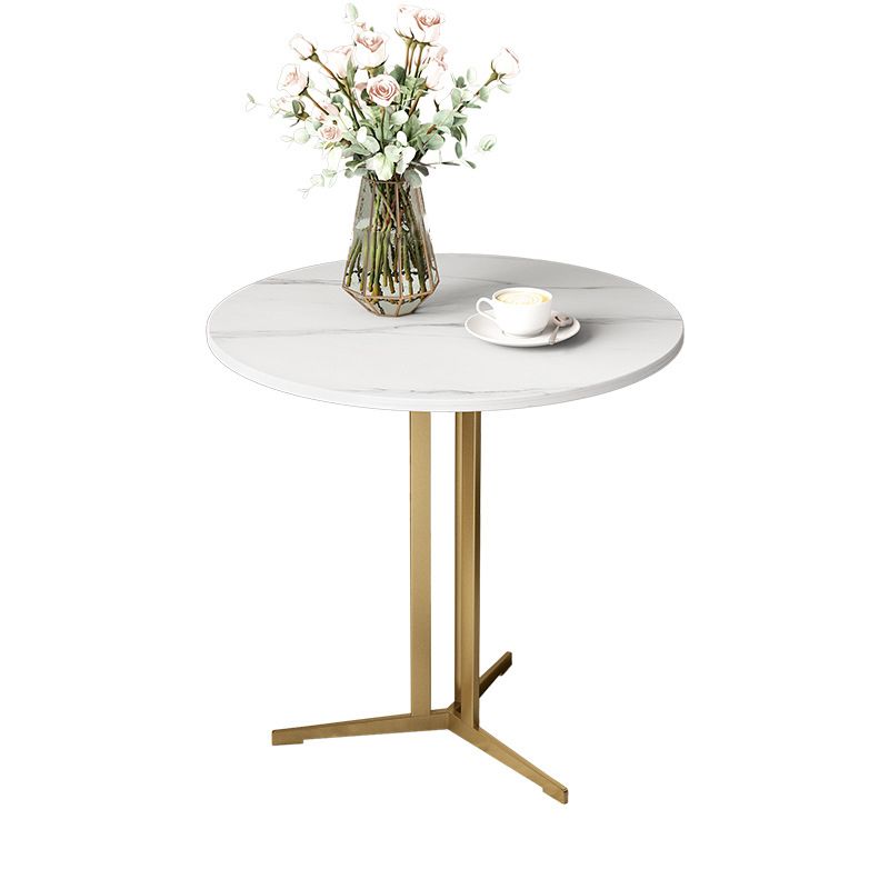 Cross Table Iron Base Design Rock Slab White/black Material Round Table Top Side Table Clearhalo 'Coffee & Accent Tables' 'End & Side Tables' 'end_side_tables' 'furn' 'furn_end_side_tables' 'Furniture' 'Living Room Furniture' 1200x1200_3d5220f9-a248-490d-94fb-72a6c6dab9f0