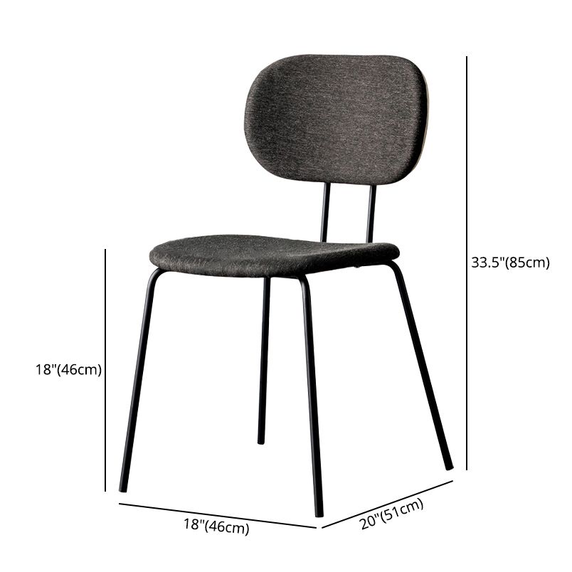 Industrial Style Linen Fabric Dining Chair Open Back Dining Side Armless Chair Clearhalo ' kitchen&dining_furn' 'Dining Chairs' 'Dining Tables & Seating' 'dining_chair' 'furn' 'furn_dining_chair' 'Furniture' 'furniture_dining_chair' 'Kitchen & Dining Furniture' 'kitchen' 1200x1200_3d53c180-abf1-404f-a644-468275fe1c8e