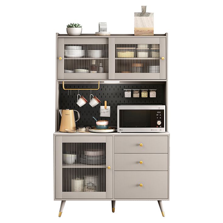 Contemporary Adjustable Shelves Sideboard 47.5 "W X 16 "D X 66 "H Side Board with 3 Drawer Clearhalo 'buffet_sideboard' 'Buffets & Sideboards' 'furn' 'furn_buffet_sideboard' 'Furniture' 'furniture_buffet_sideboard' 'Kitchen & Dining Furniture' 1200x1200_3d5434db-59b0-4b66-9cd6-9ef246b2ff61