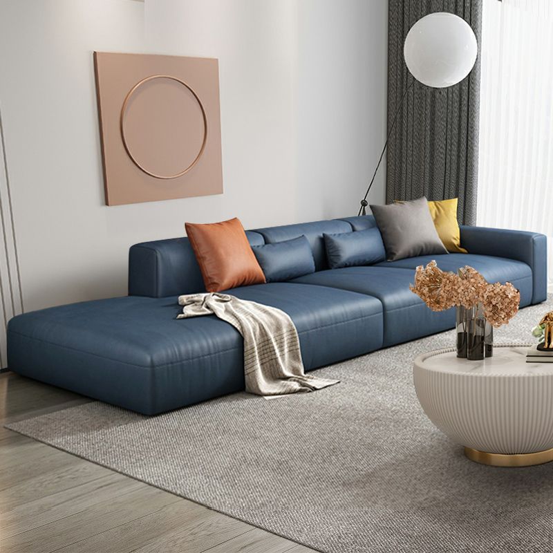 Contemporary Standard Square Arm Settee Living Room Faux Leather Couch Clearhalo 'furn' 'furn_sofas' 'Furniture' 'furniture_sofas' 'Living Room Furniture' 'Sofa' 'sofas' 1200x1200_3d54fcfa-bce6-452e-ac3b-add1f8fda1bc
