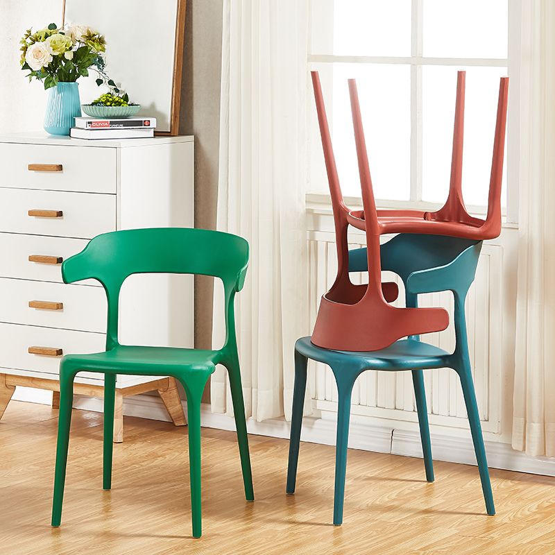Modern Style Plastic Dining Chair Stackable Dining Armless Side Chairs for Kitchen Clearhalo ' kitchen&dining_furn' 'Dining Chairs' 'Dining Tables & Seating' 'dining_chair' 'furn' 'furn_dining_chair' 'Furniture' 'furniture_dining_chair' 'Kitchen & Dining Furniture' 'kitchen' 1200x1200_3d554288-7147-49fe-aed0-c17dfee3eb1e