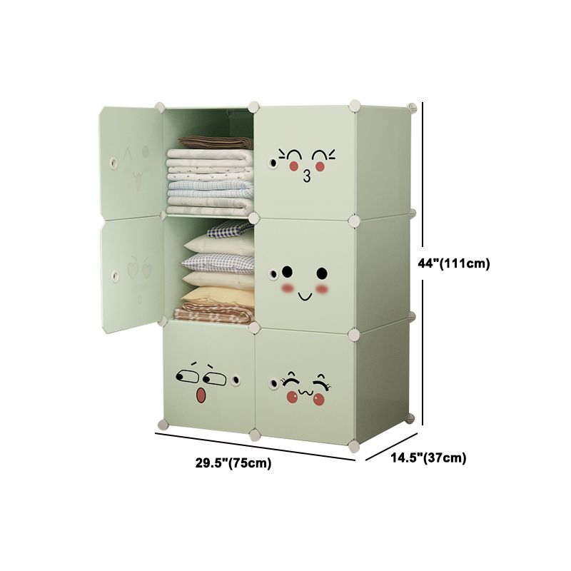 Modern Style Wardrobe Green Colour Plastic Bedroom Wardrobe Closet Clearhalo 'Armoires & Wardrobes' 'armoires_wardrobes' 'Bedroom Furniture' 'furn' 'furn_armoires_wardrobes' 'Furniture' 1200x1200_3d5580b7-8531-46ef-9181-b030a8ff6c97