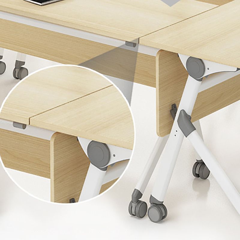 Contemporary Natural Office Desk Rectangular Writing Desk with Caster Wheels Clearhalo 'furn' 'furn_office_desk' 'Furniture' 'Office Desks' 'Office Furniture' 'office_desk' 1200x1200_3d579758-d7ff-4de8-936a-64fbadc859a9