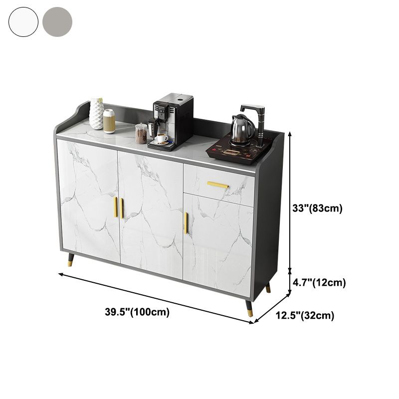 Glam Stone Sideboard Scaffali regolabili per la sala da pranzo Cucina Sideboard