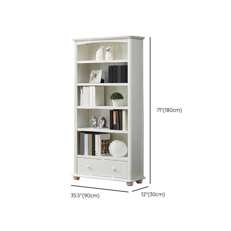Wooden Closed Back Bookcase Standard Contemporary Bookshelf with Shelves