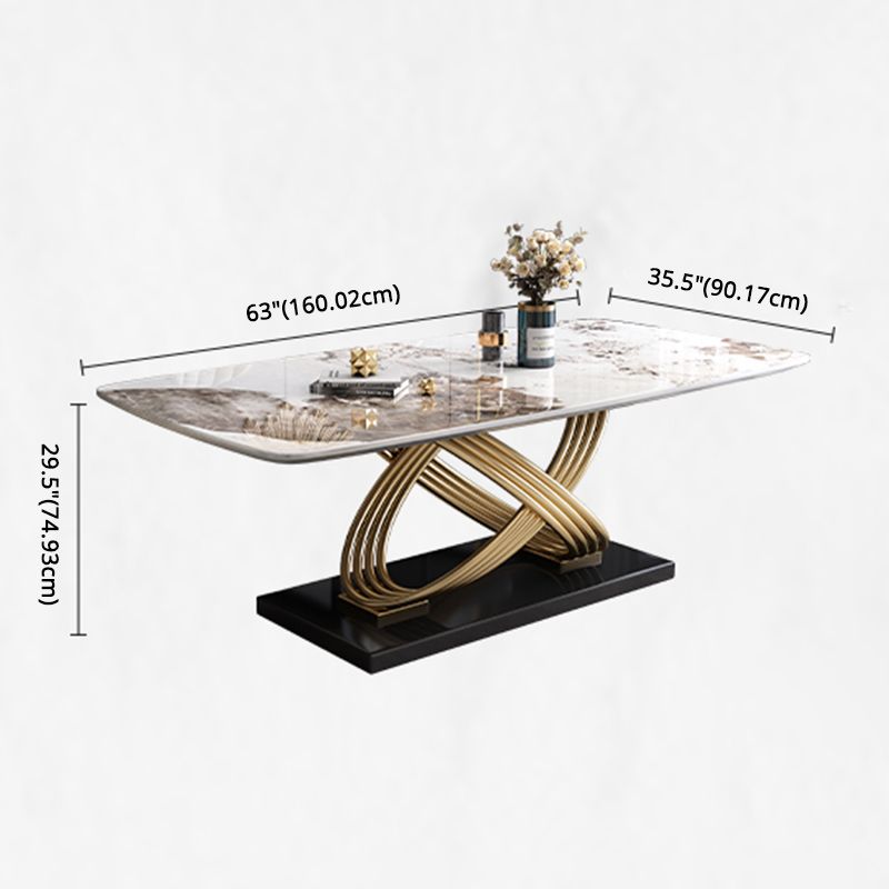 Fixed Contemporary Sintered Stone Kitchen Table Set with Pedestal Base Furniture for Home Clearhalo 'Dining Room Sets' 'Dining Tables & Seating' 'dining_room_set' 'furn' 'furn_dining_room_set' 'Furniture' 'furniture_dining_room_set' 'Kitchen & Dining Furniture' 'kitchen&dining_furn' 'kitchen' 1200x1200_3d58a677-a860-42d3-974d-59cdcdda6eda